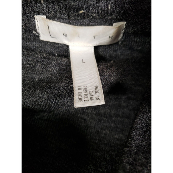 Leith Sweater Womens Large Long Sleeve Turtleneck Polyester Blend Gray Long Knit - Picture 14 of 14